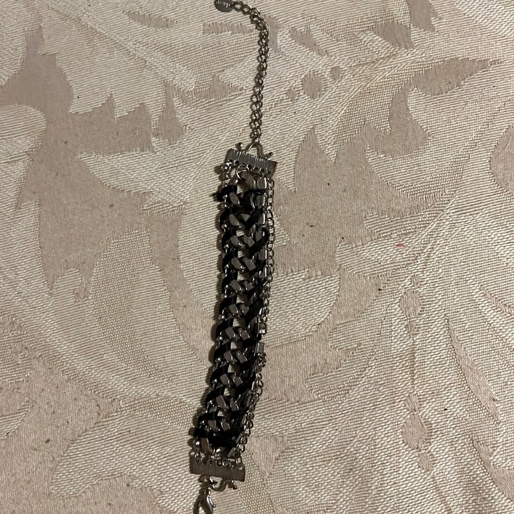 Sliver and black bracelet